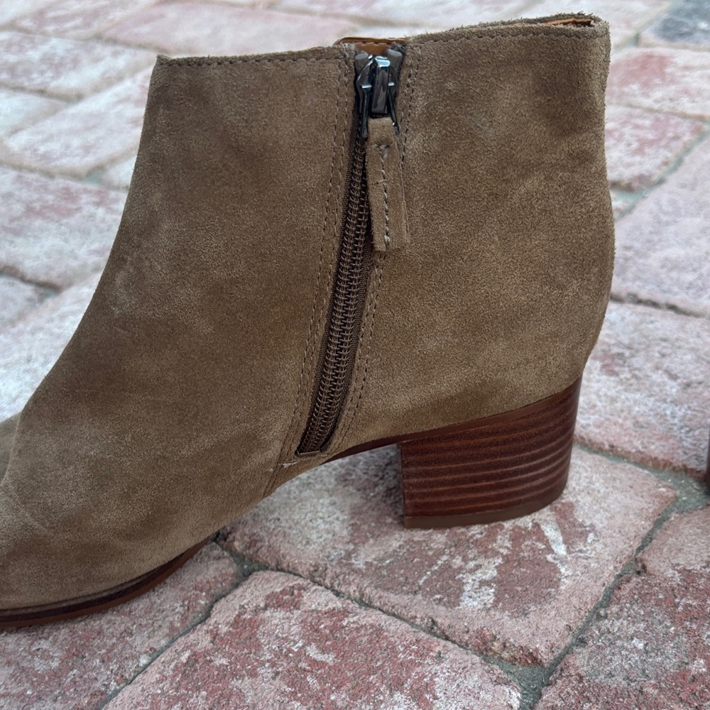 Franco Sarto Women's Suede Ankle Boots - Tan - Picture 6 of 13